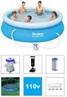 Piscina BestWay 2300 L + Bomba Filtrante 110v + Bomba de Inflar + Capa