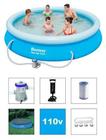 Piscina BestWay 5377 Litros + Bomba Filtrante 110v + Bomba de Inflar + CAPA