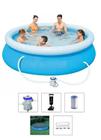 Piscina Brink 2490 Litros Inflável com Bomba Filtro 110v Bomba de Inflar e Capa - Bestway 2300