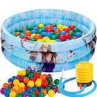 Piscina Com Bolinhas Infantil 130 Litros Rosa Azul Verde Herois Frozen Minnie Mickey Homem Aranha Criança Bebe Menina Menino Com Inflador - MOR