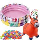 Piscina Com Bolinhas Infantil 140 Litros Princesa Rosa Menina Bebe Banheira p14 Cavalinho Laranja - Zippy Toys