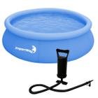 Piscina com Borda Inflável Redonda 4600 Litros 3m x 76cm Azul + Bomba de Ar Importway Iwpbic4600