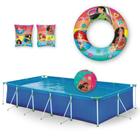 Piscina de Armacao 7600l + Bola Inflavel + Boias Das Princesas Kit