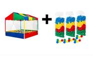 Piscina de Bolinhas Infantil 1x1 Slim + 100 BOLAS Coloridas - Casinha Para Bolinhas Pequena - Locação e Eventos + Playground