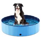 Piscina dobrável para cães e animais de estimação Jasonwell dobrável 32 cm azul