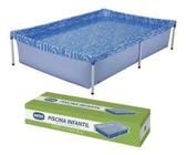 Piscina Infantil 1000 litros Retangular Estrutural Azul Mor