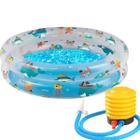 Piscina Infantil 130 a 200 Litros Homem Aranha Princesas Rosa Azul Verde Criança Bebe Menina Menino Com Inflador - MOR