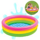 Piscina Infantil Inflável Redonda 140L 3 Anéis Colorida Criança