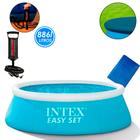 Piscina inflável 886l easy set 28101 intex com bomba + 2 lonas