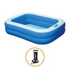 Piscina Inflável Retangular Azul 540 Litros 180 cm PVC Com Bomba VG+