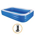 Piscina Inflável Retangular Azul 712 Litros 210 cm PVC com Bomba VG+