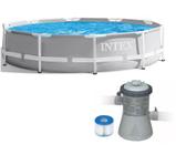 Piscina Intex 5000 litros estrutural PRISM Cinza com Bomba Filtro 110v