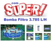 Piscina Intex 6503 Litros Standard com Bomba Filtro 3785 LH 110v Capa Forro e Kit de Limpeza