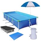 Piscina Mor 6200l + Bomba Filtrante 2200l 110v + Capa + Forro + Guarda Sol Kit