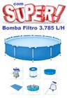 Piscina MOR 7000 Litros Standard com Bomba Filtro 3785 LH 110v Capa e Forro Kit de Limpeza