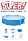 Piscina MOR 7000 Litros Standard com Bomba Filtro 3785 LH 220v Capa Forro Kit de Limpeza e Escada
