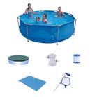 Piscina Sunfit 5000 Litros com Bomba Filtro 220v Capa Forro e KIT DE LIMPEZA