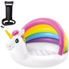 Piscina unicornio intex com fundo inflado 45l + bomba manual