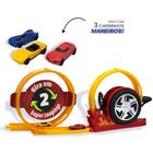 Pista com Lançador Mega Speed com 2 Loops 360º 3 Carrinhos - BS TOYS