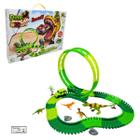 Pista Dino Track Car com Looping 116 Pecas Art Brink Carro Dinossauros e Acessorios