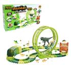 Pista Dinossauro Track de Montar com Looping e Acessorios Luz 119 Pçs DM Toys DMT6132