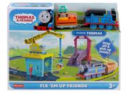 Pista Fix 'Em Up Friends - Conjunto Carl & Sandy c/ Trem Thomas Motorizado - Fisher Price - Mattel