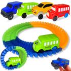 Pista Gigante Montável Com 4 Carrinhos Com Luz Loop Desmonta