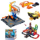 Pista hot wheels city downtown fuga do dinossauro na oficina