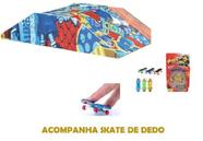 Pista Rampa Skate Dedo Para Brincar Mdf 58x15x18cm - LD Laser