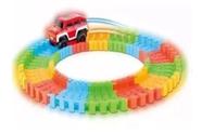 Pista Trilha Maluca Infantil Rainbow Track 55 Pcs + 1 Carro - Art Brink