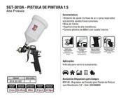 Pistola de Pintura Sigma Tools Gravidade 600ml Alta Pressão Bico 1.5mm SGT-3013A