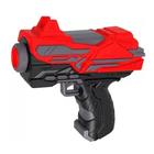 Pistola Lanca Projeteis 6 Municoes Preto e Vermelho WS Toys