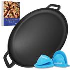 Pizza Pan StarBlue Cast Iron de 16 polegadas com alças de silicone