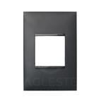 Placa 2 Modulos Juntos Com Suporte 4X2-Pial Plus + Preto