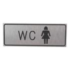 Placa Aço Escovado Wc Feminino 200x75  Metalmidia