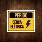 Placa Advertência: Perigo Cerca Elétrica - Plástico (36X46)