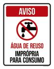 Placa Aguá De Reuso Imprópria Para Consumo Vertical 36X46