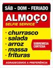 Placa Almoço Selfie Service Churrasco Restaurante 36X46