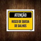 Placa Amarela Atenção Risco De Queda De Galhos 18X23 - Sinalizo.Com