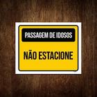 Placa Amarela - Passagem Idosos Não Estacione 27X35