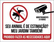 Placa Animal Estimação Jardim Proibido Fer Coco 27X35