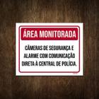 Placa Área Monitorada Câmeras De Segurança E Alarme 18X23