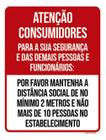 Placa Atenção Consumidores Distância Social 36X46