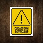 Placa Atenção Cuidado Com Os Veículos 18X23