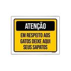 Placa Atenção Em Respeito Gatos Deixe Sapatos Aqui 27X35Cm