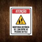 Placa - Atenção Mantenha Distância Na Fila (27X35)