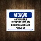 Placa Atenção Mantenha Seus Pertences Á Vista 36X46