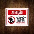 Placa Atenção Mantenha Silêncio Neste Local 18x23