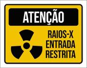 Placa Atenção Raios-X Entrada Restrita 18X23