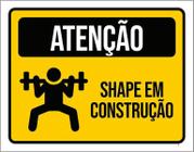 Placa Atenção Shape Em Construção Horizontal 27X35